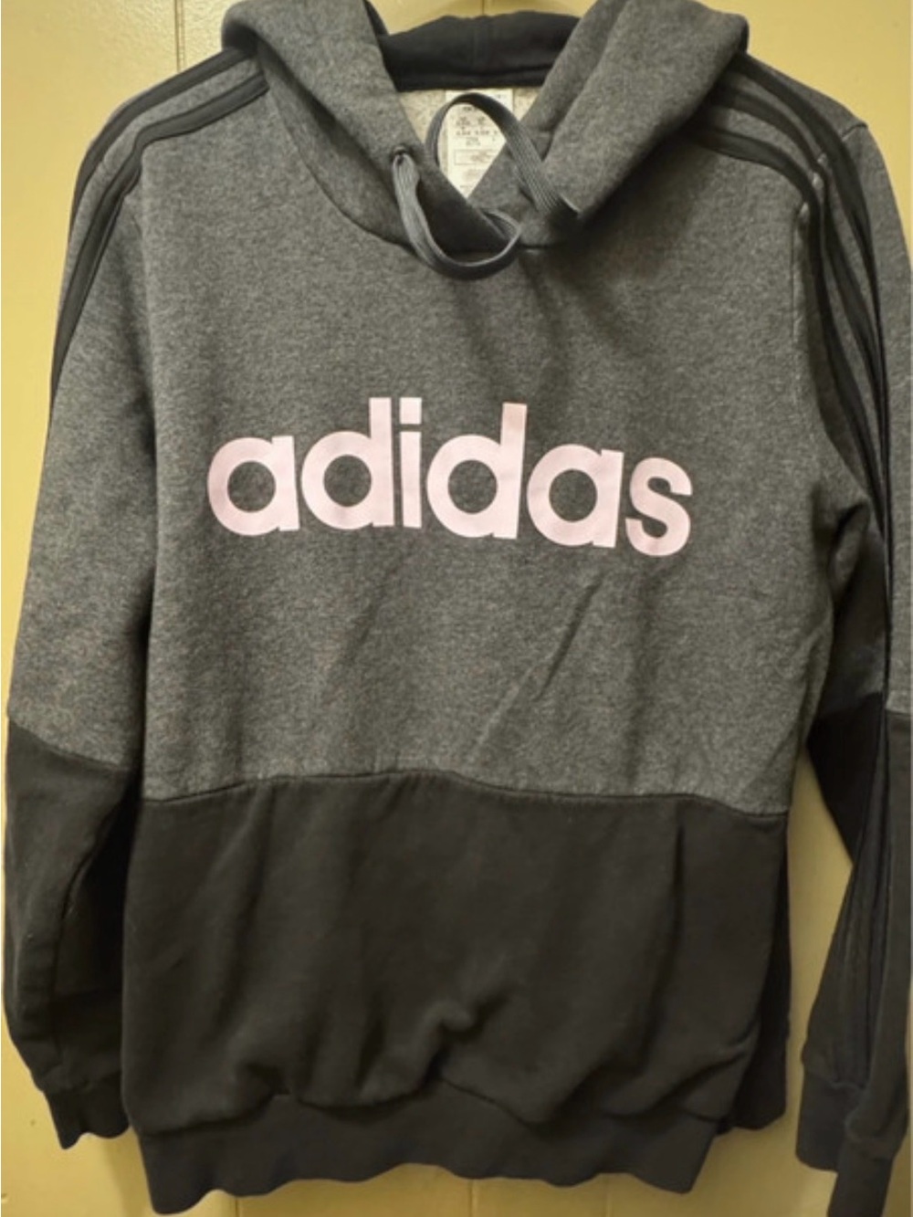 adidas Gray & Black Hoodie with lilac Logo